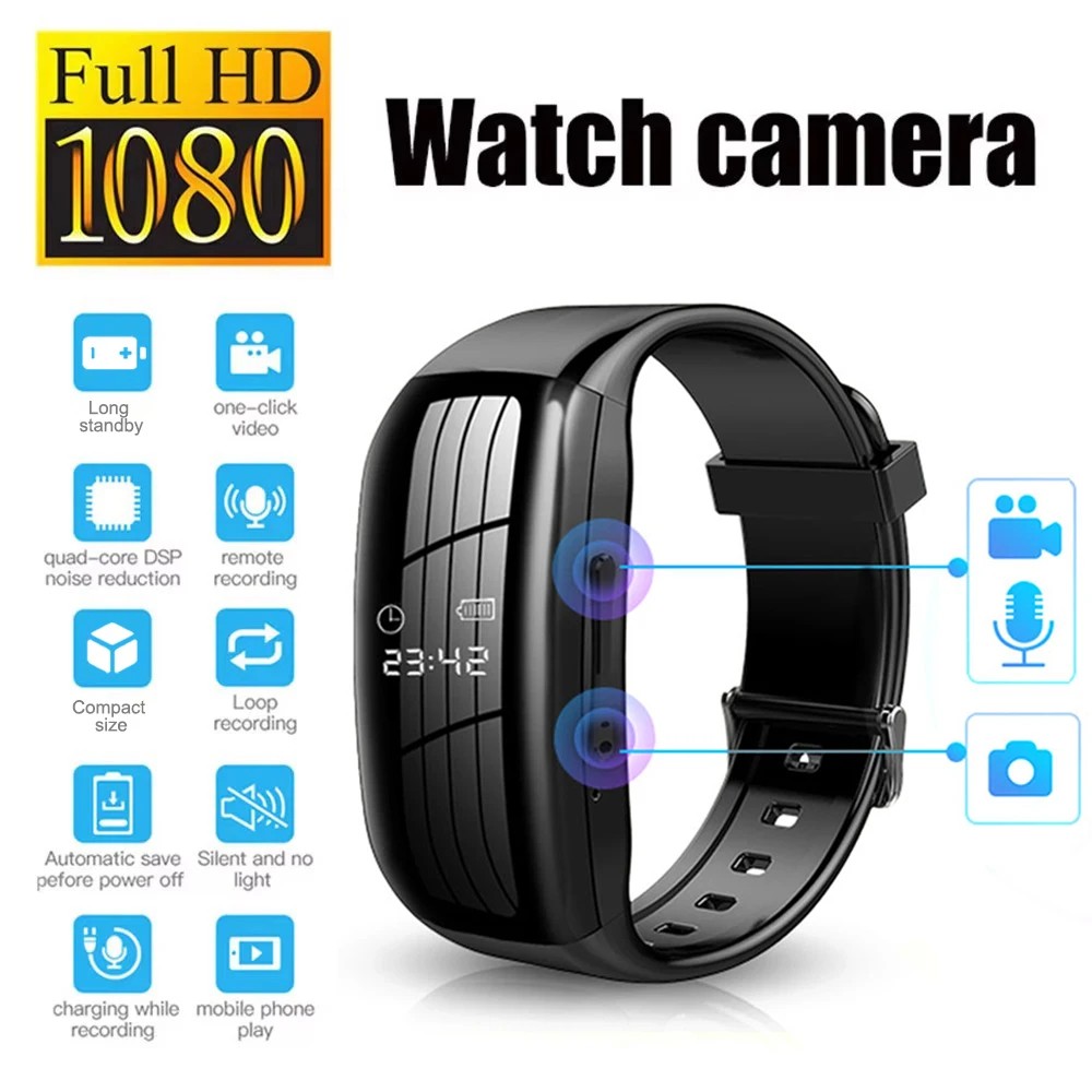 1080P HD Action Camera Professional Recorder Watch Sports Video Voice Protable Watch Mini Cam