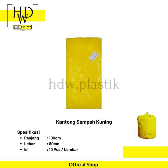 [Isi 10Pcs] Plastik Sampah / Trash Bag 80x100cm Kuning High Quality