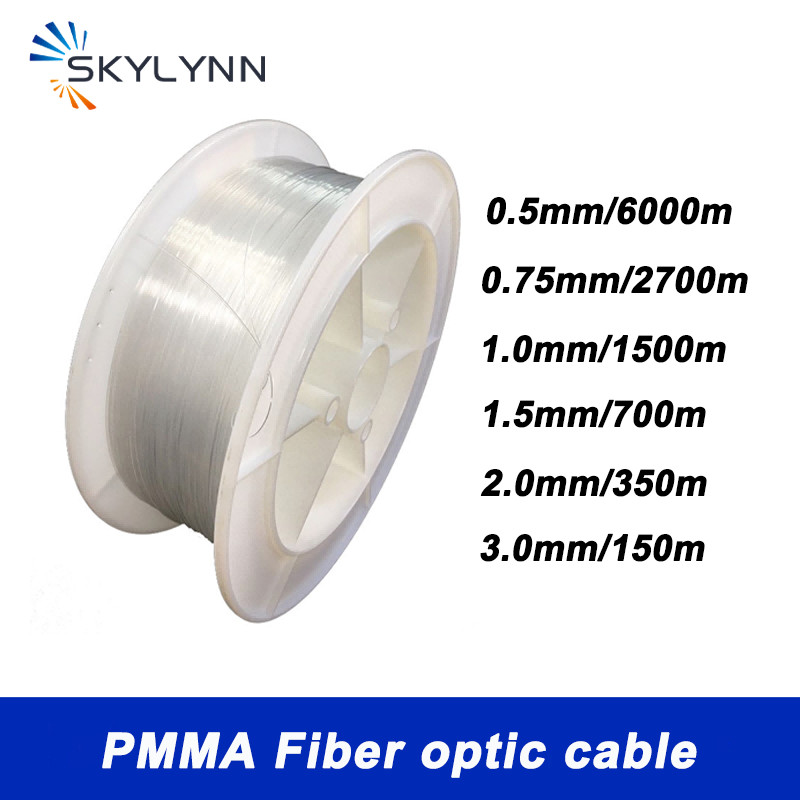 Fiber optic cable 0.5mm 0.75mm 1.0mm 1.5mm 2.0mm 3.0mm End Glow Plastic PMMA for Led Optical Fiber