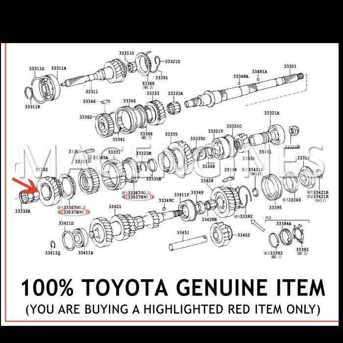 Ring Set Gigi Synchronizer 1. 33037-35Xnx Ori Hilux 2009-2011