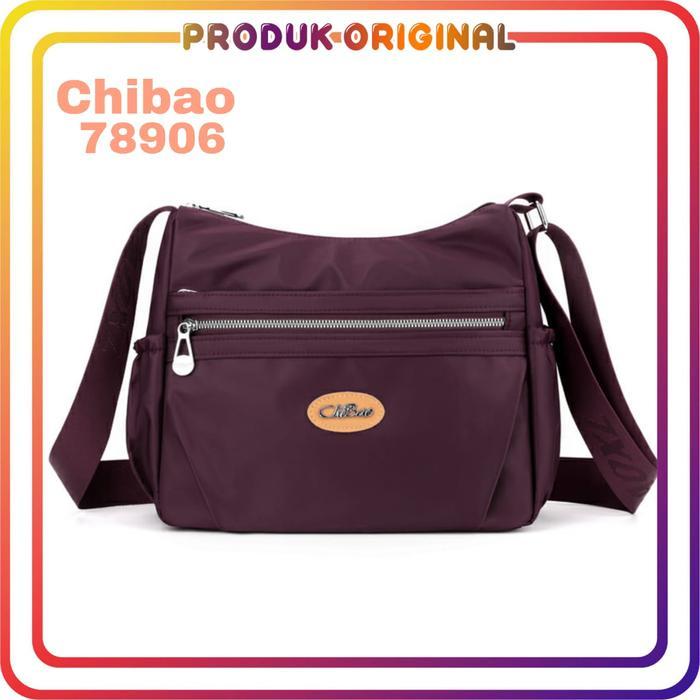 Chibao - Tas Selempang Chibao 78906 Nilon Waterproof Tas Selempang Wanita Terbaru Hitam Pink