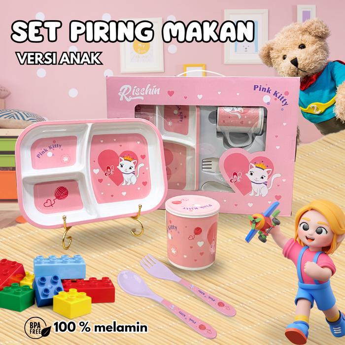 COD(SNI) Peralatan Makan Anak Set 4-Piece/Gift Box/Melamin/Hampers/Piring Bayi Baby/BPA