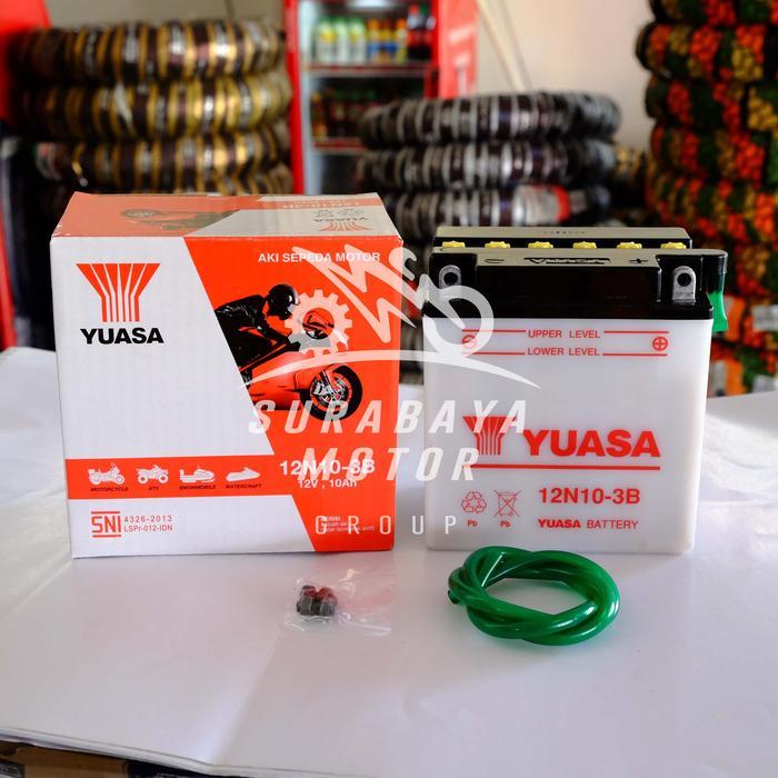 Aki Basah 12N10-3B/12N10-3B-A Yuasa 12Volt Vespa Thunder Viar Tosa