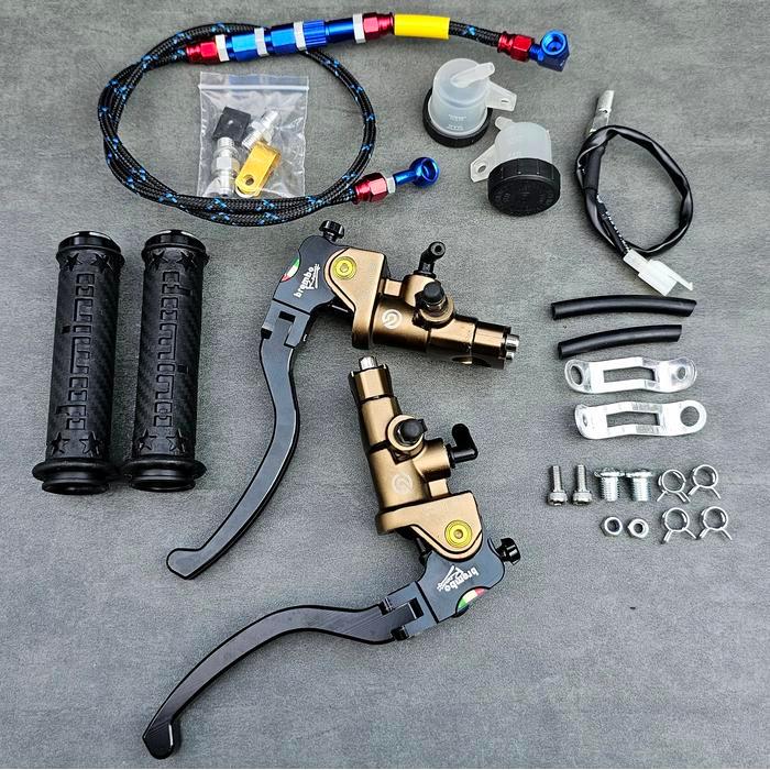 Promo Paket Master Rem+Selang Psi+Handgrip Jalu Bintang !!! Master Rem Double Tabung For Nmax Xmax