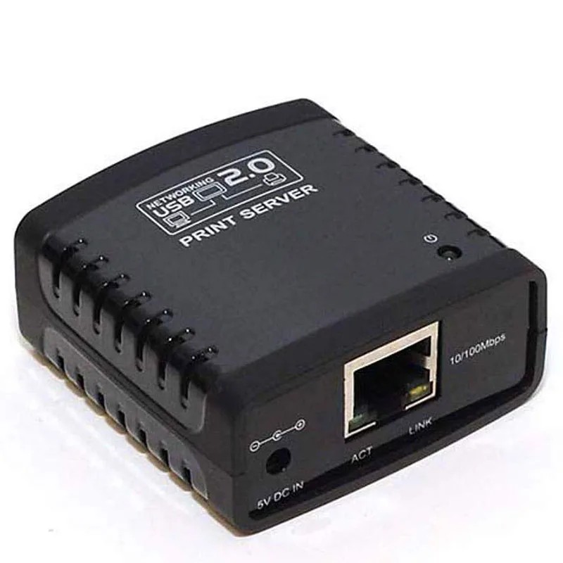 10/100Mbps Ethernet to USB 2.0 Network LPR Print Server LAN USB Print Server Adapter Printers Share
