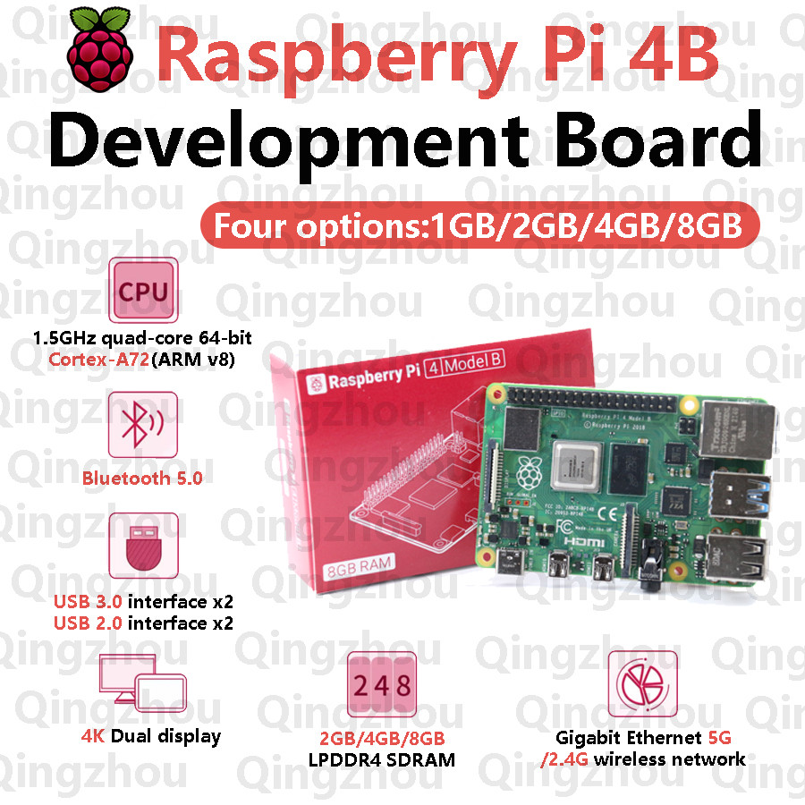 Original official Raspberry Pi 4 development board model B or Kit 4b (G) RAM 1GB 2GB 4GB 8GB core