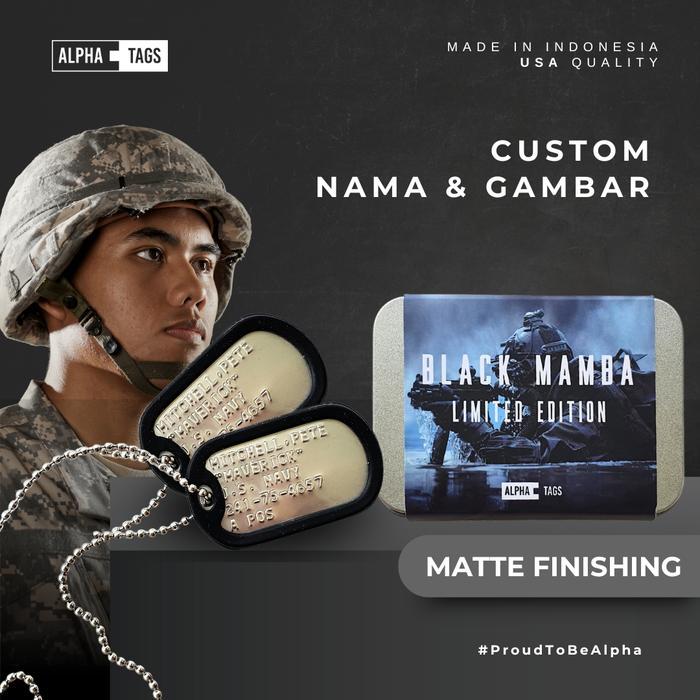 JUAL Kalung Dog Tag Gaya Militer Identitas Tentara US Made Custom