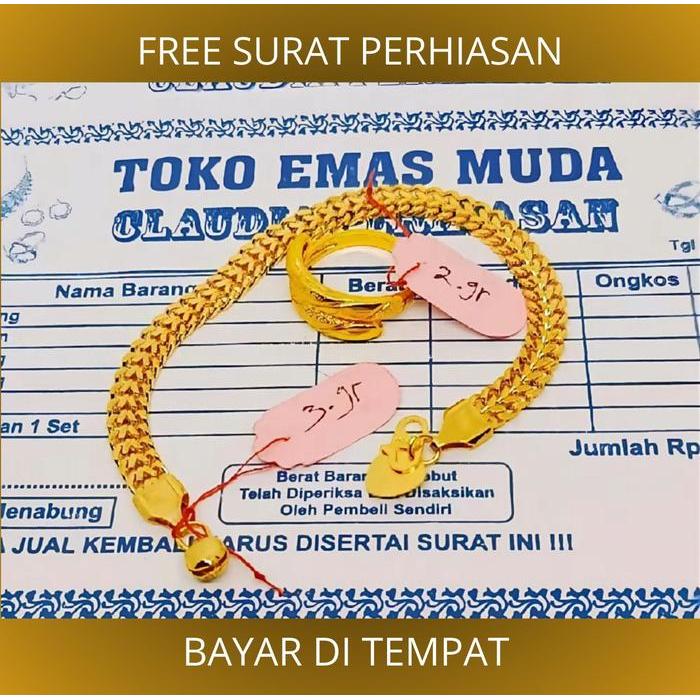 Sale- Gelang Tikar Free Cincin Emas Muda Dapat Surat Toko