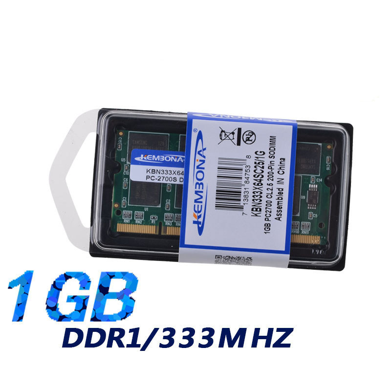KEMBONA Ram ddr1 1gb 333 sodimm pc2700 200pin CL2.5 compatible with ALL for laptop and Notebook