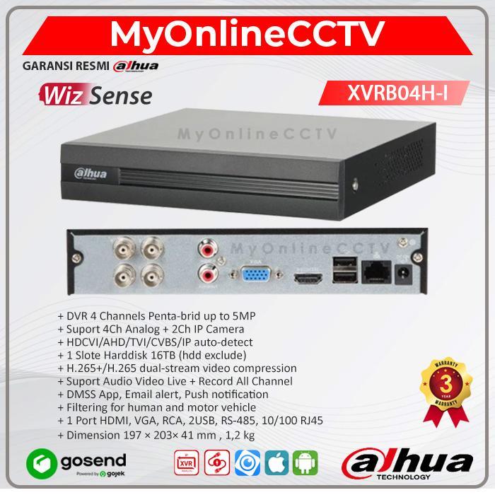 Xvr1B04H-I Dahua Dvr Kamera Cctv 4Ch Wizsense Cooper Up To 5Mp