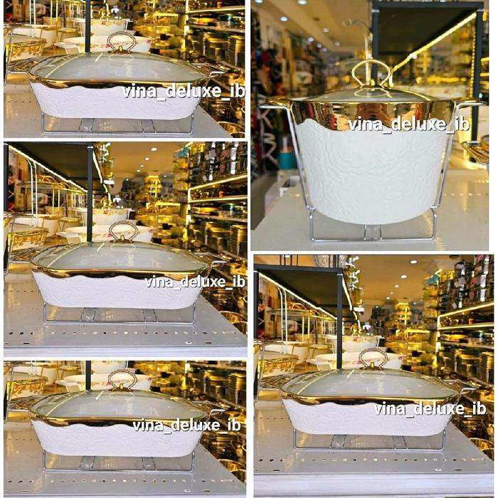 Prasmanan Keramik set 4+1 Vicenza (Mawar, Melati, Ayana, Gold) - gold