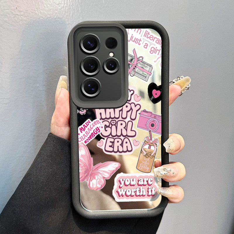 Casing Hp Untuk Samsung S25 Ultra Case Casing Majalah melukis Pola Kasus cermin tangga Kasus ponsel 