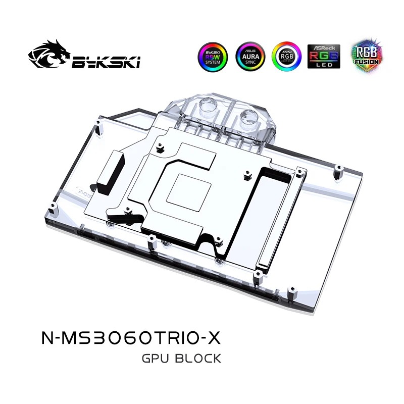 Bykski Water Block for MSI GeForce RTX 3060Ti GAMING X TRIO 2X GPU Card / Copper Cooling Radiator