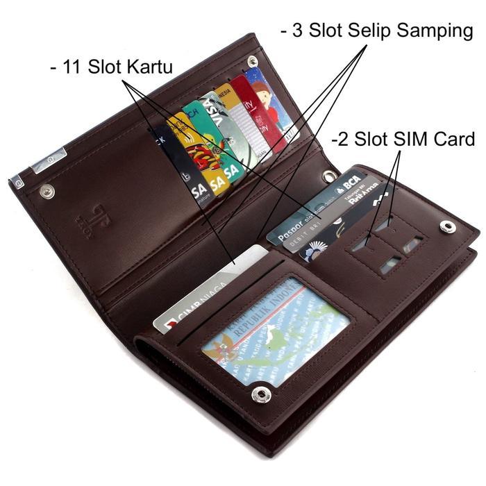 Dompet Minimalis Tokokoe Dompet Pria Kulit Model Panjang Troy Wx Original