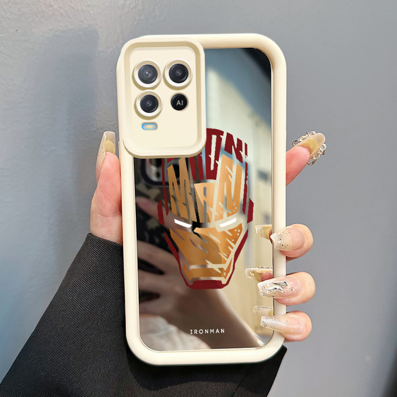 Casing Hp OPPO A54 Case Topeng Baju Zirah Keren Mirror Kasing silikon cocok pria dan wanita Cesing C