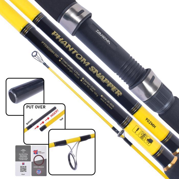 Joran Spinning Daiwa Phantom Snapper Pts Ukuran 702Mh-Sd 802Mh-Sd 902Mh-Sd 1002Mh-Sd