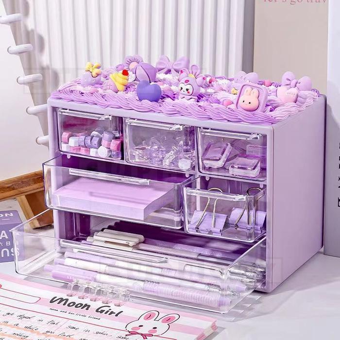 "New" Laci Kecil 9 laci/6 laciKotak Perhiasan Kotak Penyimpanan Serbaguna Laci Mini Rak Mini Kotak