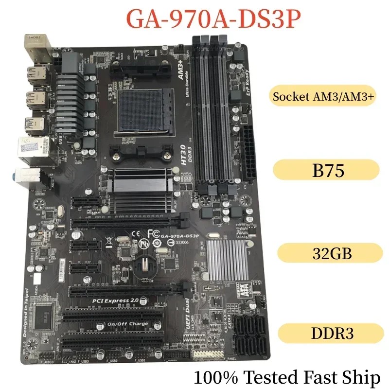 For Gigabyte GA-970A-DS3P Motherboard 32GB DDR3 Mainboard 100% Tested Fast Ship