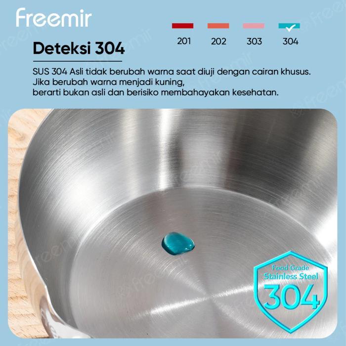 Freemir Panci Susu Mini Tahan Karat 304 Mudah Dibersihkan Wajan Anti Lengket Masak Mie, Kopi, Dan