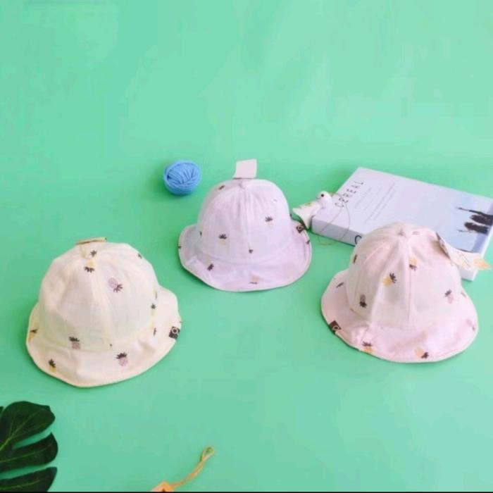 IMPORT Topi Bucket Anak Perempuan Motif Nanas Pineapple Fashion Hat