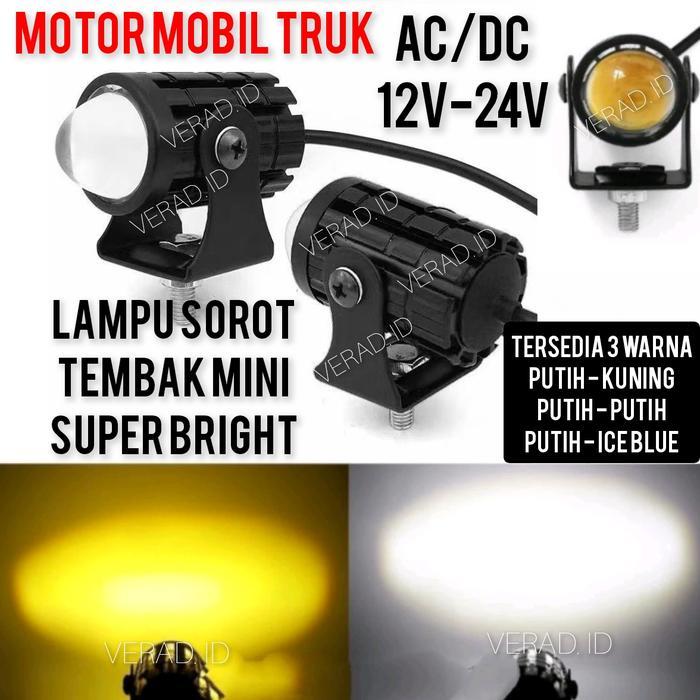 "New" LAMPU TEMBAK SOROT MINI 2 WARNA AC DC MOTOR MOBIL TRUK SUPER BRIGHT