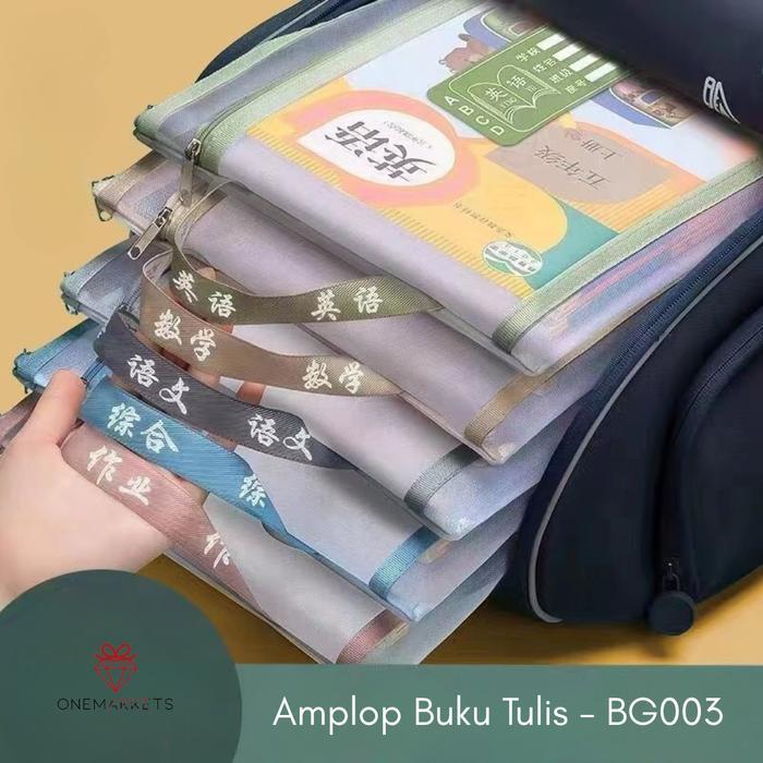 "New" Folder Jaring File / Amplop Buku Tulis / Map Tas Seleting / Plastik Buku Alat Tulis /
