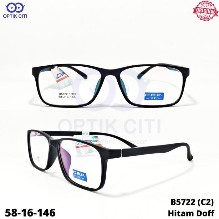 frame kacamata pria kotak size besar CBF 5722 Original Ringan Lentur