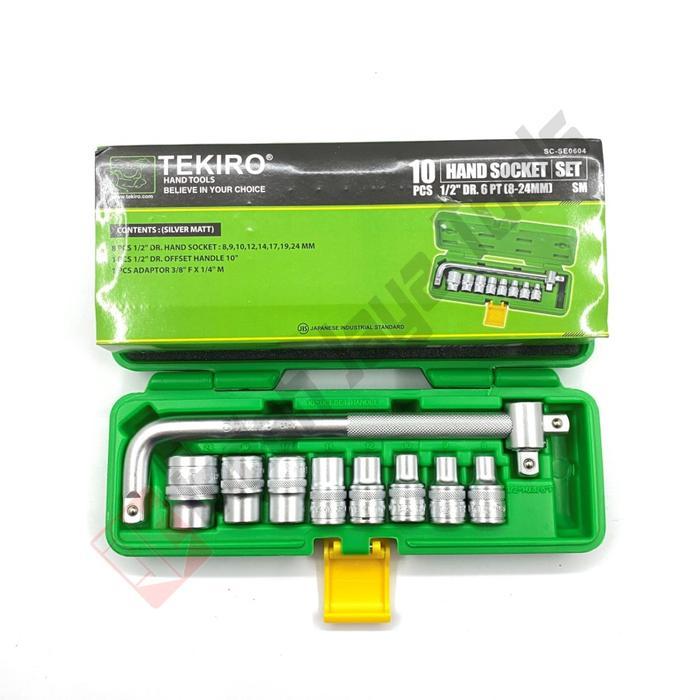 TEKIRO Kunci Sok Set 10 pcs 8 - 24 mm Box Plastik - 12 PT - SEGI 12