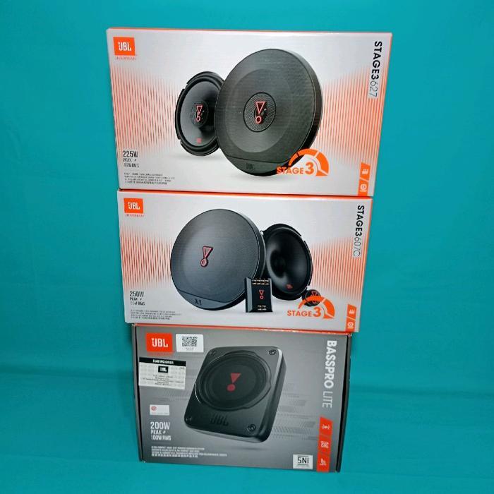Paket JBL Subwoofer Kolong Aktip JBL BASSPRO LITE Speaker Split JBL & Speaker Coaksial JBL