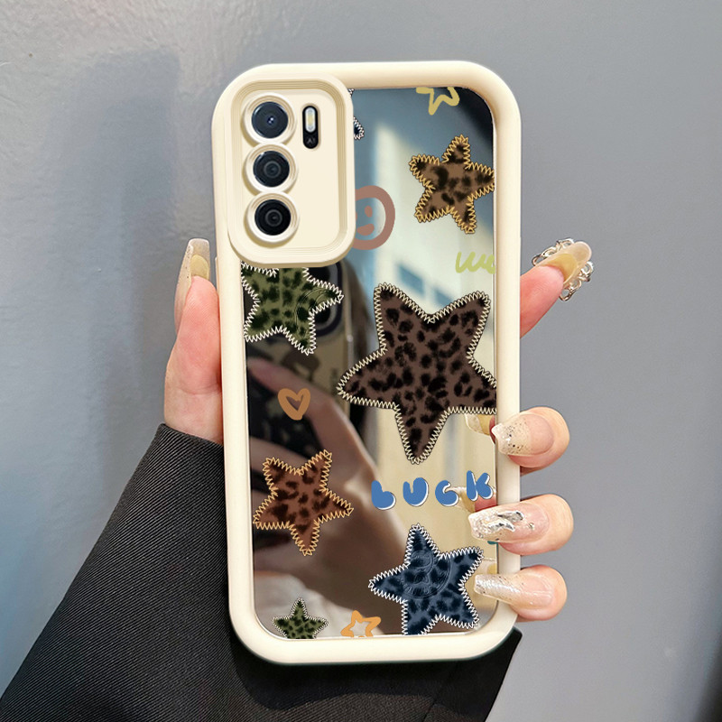 Casing Hp Untuk OPPO A16 OPPO A16s OPPO A54s Case Bintang macan tutul berwarna Cesing Mirror Kasing 
