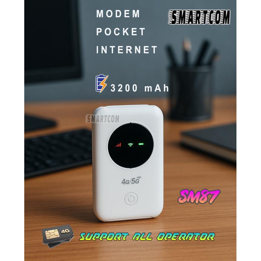 Modem Mifi Wifi SMARTCOM SM87 PRO Unlock All Operator 4G 3200mAh