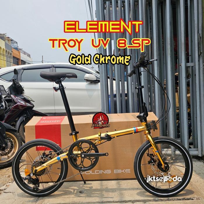Sepeda Lipat ELEMENT TROY UV 8sp - GoldChrome