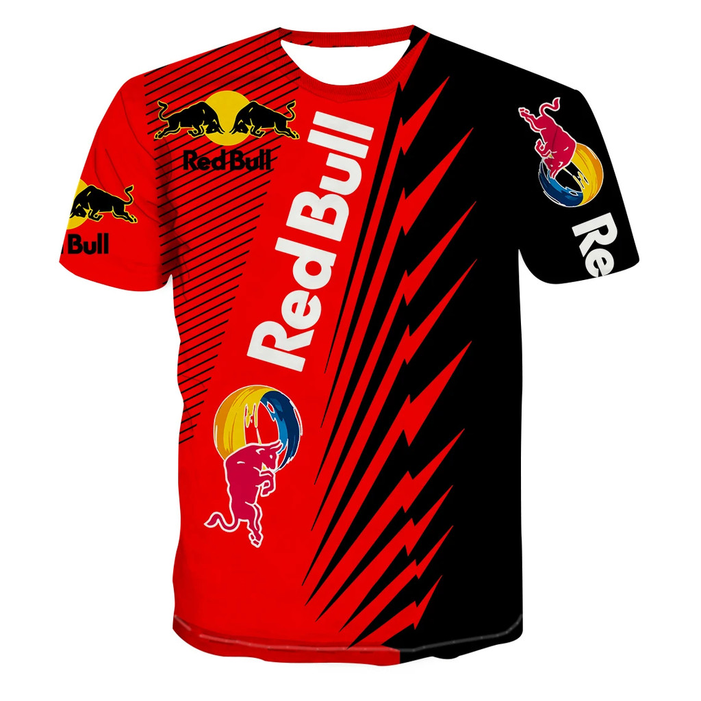 Racing Men's T-shirt Red Bull T-shirt 3D Print Oversized Short Sleeve Red Bull Motorcycle Men's