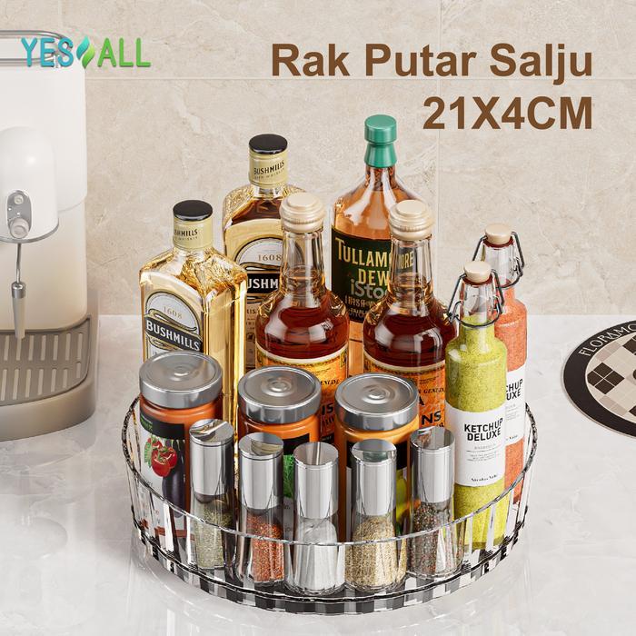 YESALL Rak Kosmetik salju kecil 21cm putar 360 derajat aesthetic - tempat make up aesthetic tray
