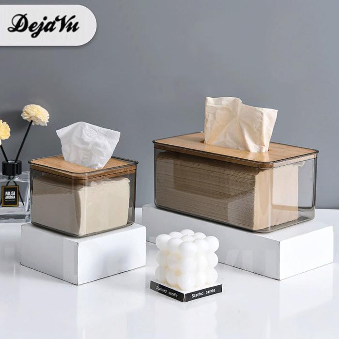 Dejavu Tempat Tissue Dapur Tempat Tisu Kamar Mandi Kotak Tisu Kayu Transparan Kotak Tissue Kamar