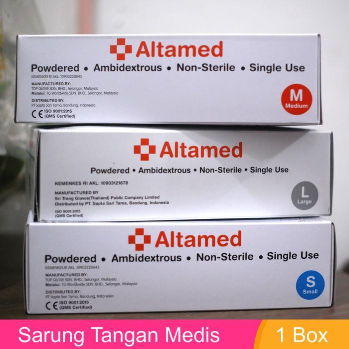 Sarung Tangan Medis Altamed 1 Box - Sarung Tangan Karet