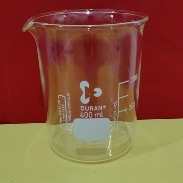 TEREMURAHTERLARIS READY SILAHKAN DIORDER BEAKER GLASS 400 ML DURAN. BEAKER KACA 400 ML DURAN