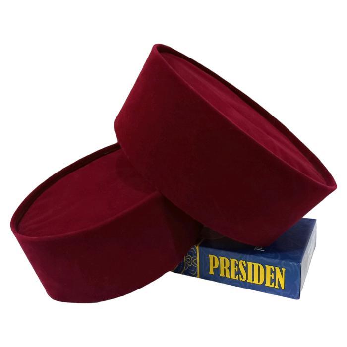 Peci Merah Maroon Khas Betawi Merk President Tinggi 9 Cm Murah Berkualitas Bisa Bayar Ditempat Cod.