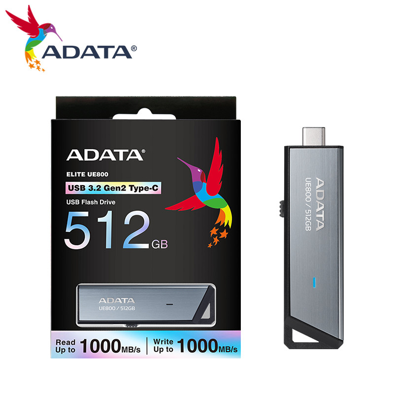 Original ADATA Elite UE800 Type-C USB Flash Drive 128GB 256GB 512GB 1TB USB3.2 Gen 2 Metal Pendrive