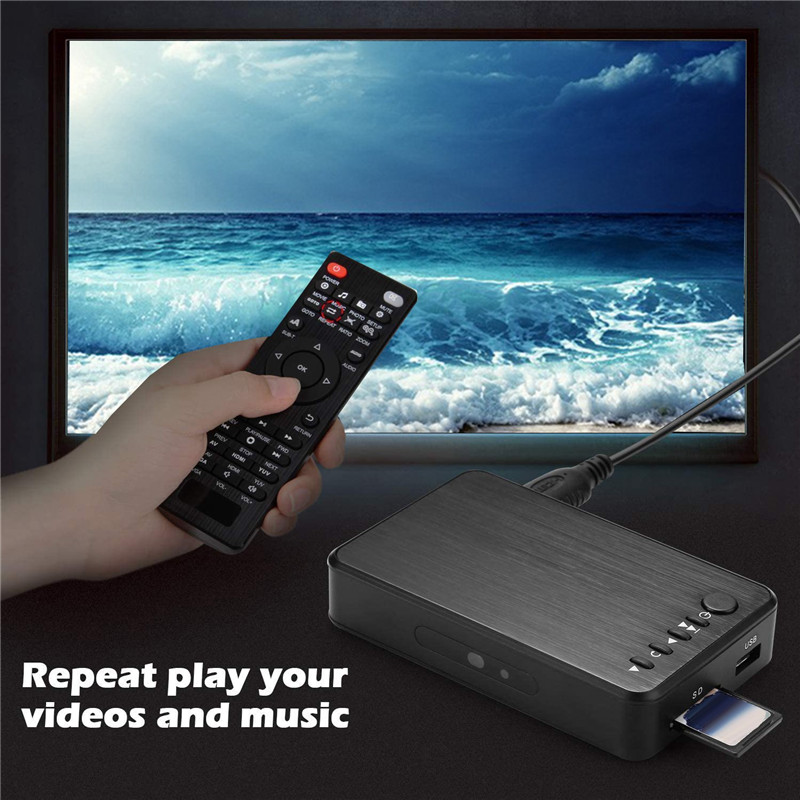ABUO-1080P HD Multimedia Player Video Player H.264 AV/VGA Output USB HDD Player For