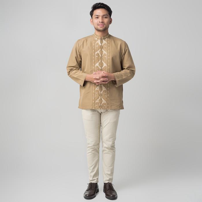 m3 Benhill Taqwa Koko Bordir Pria Lengan Panjang Brown 2385-12507