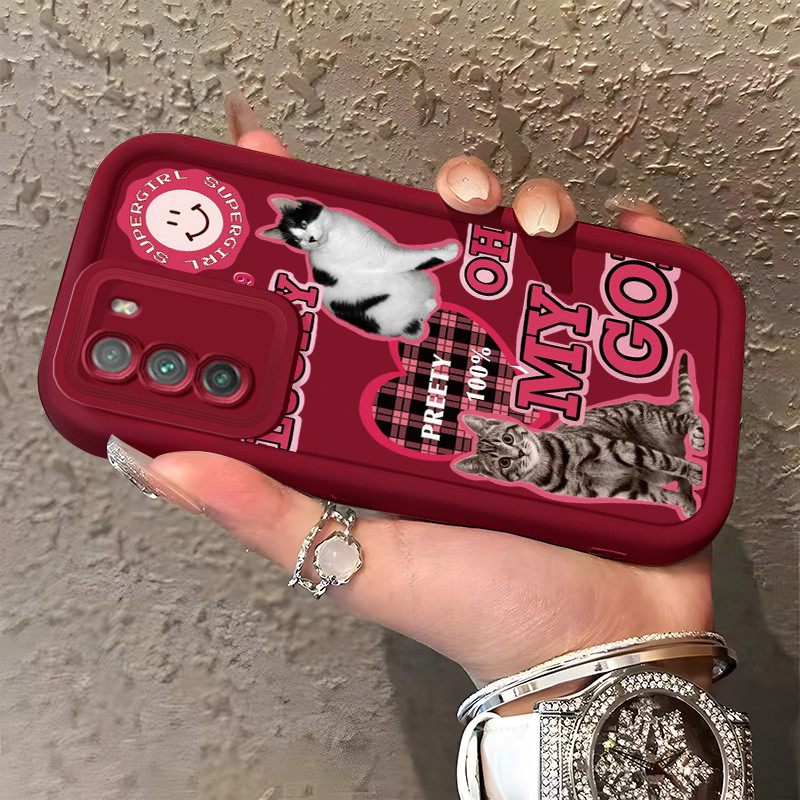 Casing Hp untuk POCO M3 Case Foto kucing Kasing silikon Cesing Model sama dengan selebriti Kesing So