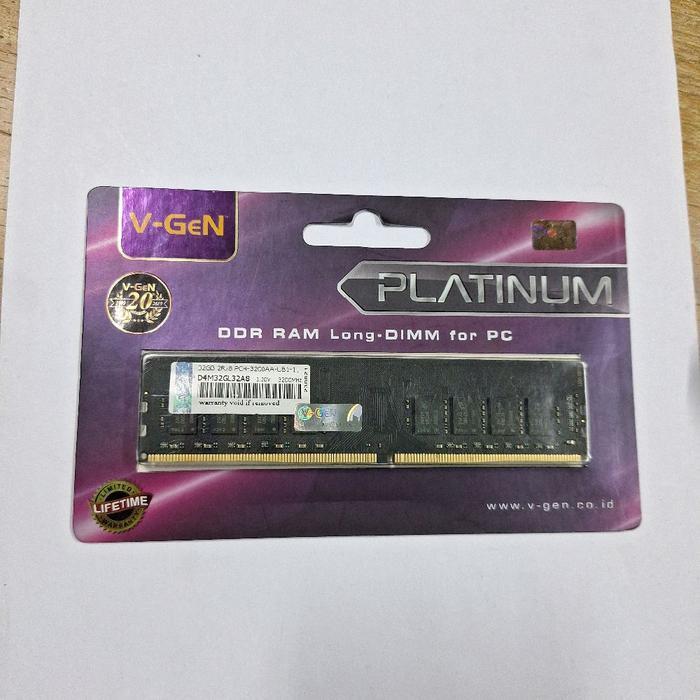 DDR4 32GB PC3200 VGEN PLATINUM LONGDIMM GARANSI RESMI LIFETIME