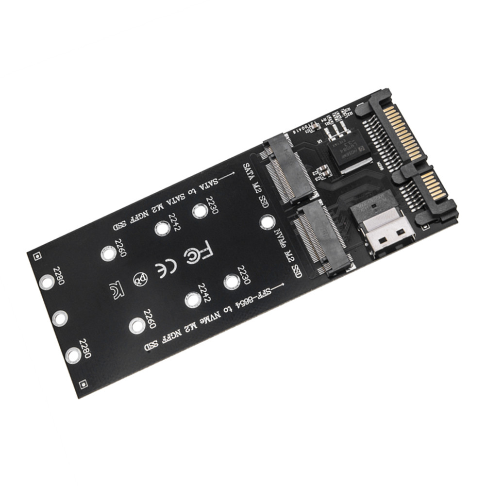 M.2 To SATA Adapter SFF-8654 To M2 NVME SSD 22Pin SATA To M2 Expansion Card 2 in 1 Combo Adapter Fit
