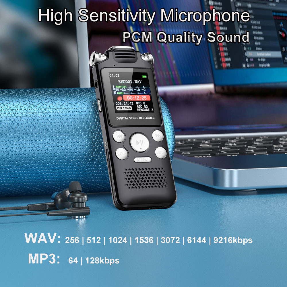 Professional Voice Activated Voice Recorder Mini Digital Audio Recorder with Noise Reduction