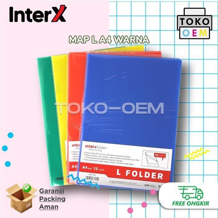 12 Lembar Interx Map L Plastik Bening Folder L Ukuran A4