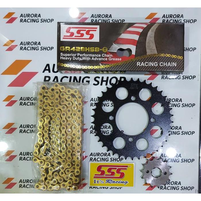 GEAR SET SSS 428 BLACK RX KING / JUPITER Z / F1ZR & RANTAI SSS 428 HSBT