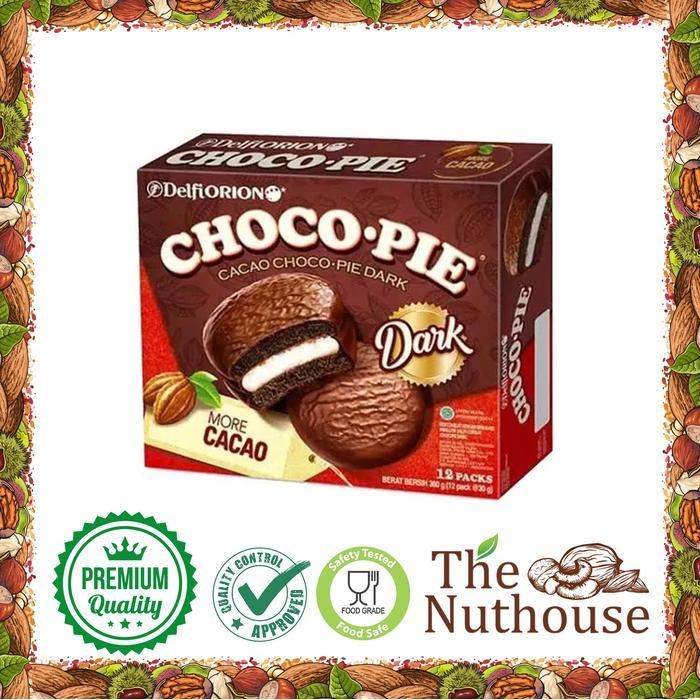 Delfi Orion Choco Pie DARK CHOCOLATE 360gr / Kue Coklat dengan krim marshmallow (12 pack x 30gr)