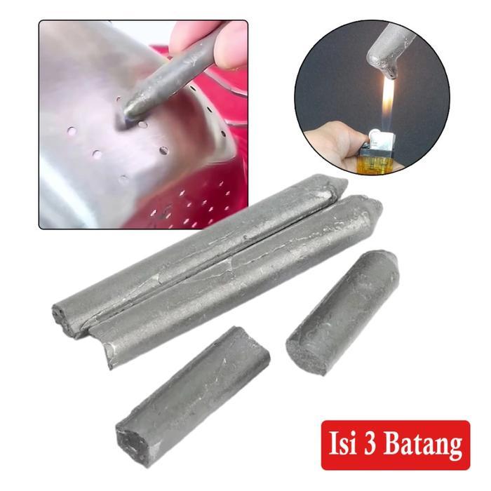 "New" 3PCS Batang Las Timah Bakar Korek Api Tambal Timah Bakar Stik Lilin Solder Suhu Rendah kawat