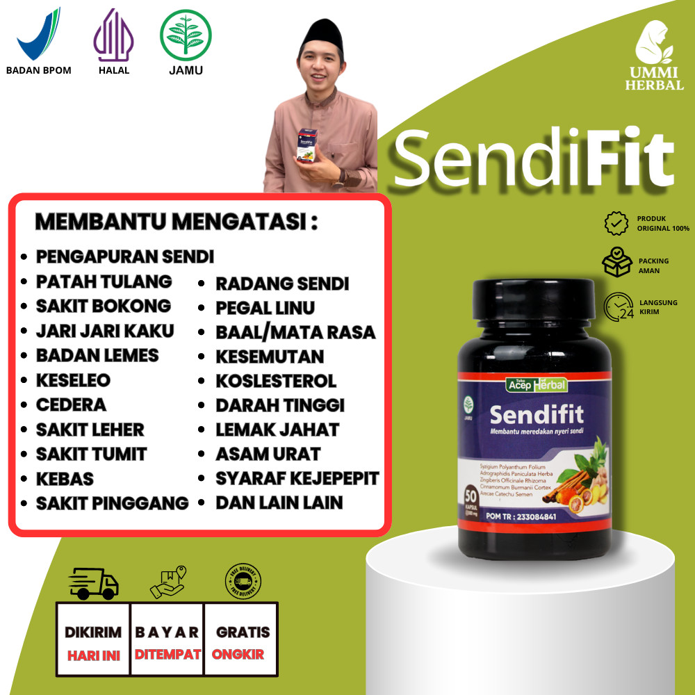 Herbal Alami Obat Nyeri Sendi, Sakit Pinggang, Punggung, Rematik, Saraf Kejepit | SendiFit Kapsul PA